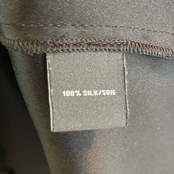 Lafayette 148 Black Silk Dress XL Long Sleeve Knee Length Asymmetrical Hem - Picture 6 of 6